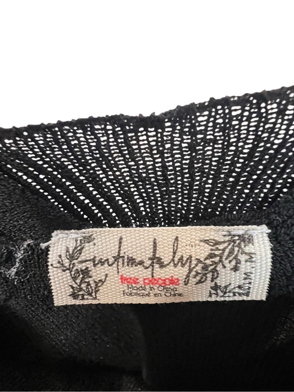 Free People x Intimately FP Night After Night Long Sleeve sheer in Black Medium - Picture 7 of 11